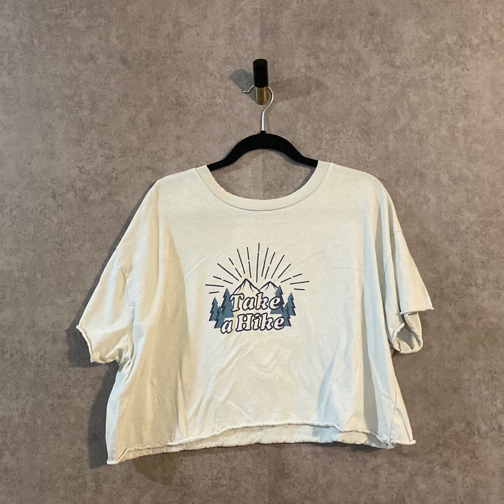 Abound 100% Cotton Take a Hike Boxy Oversized Cropped Tee